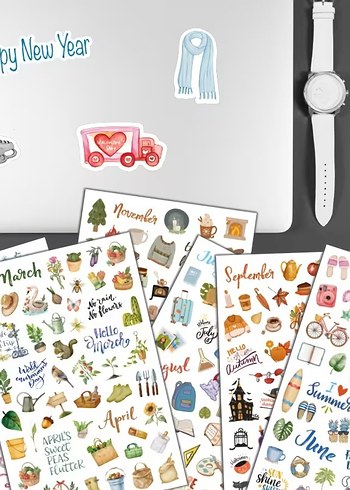 12 Ay Sticker Seti - Görsel 3