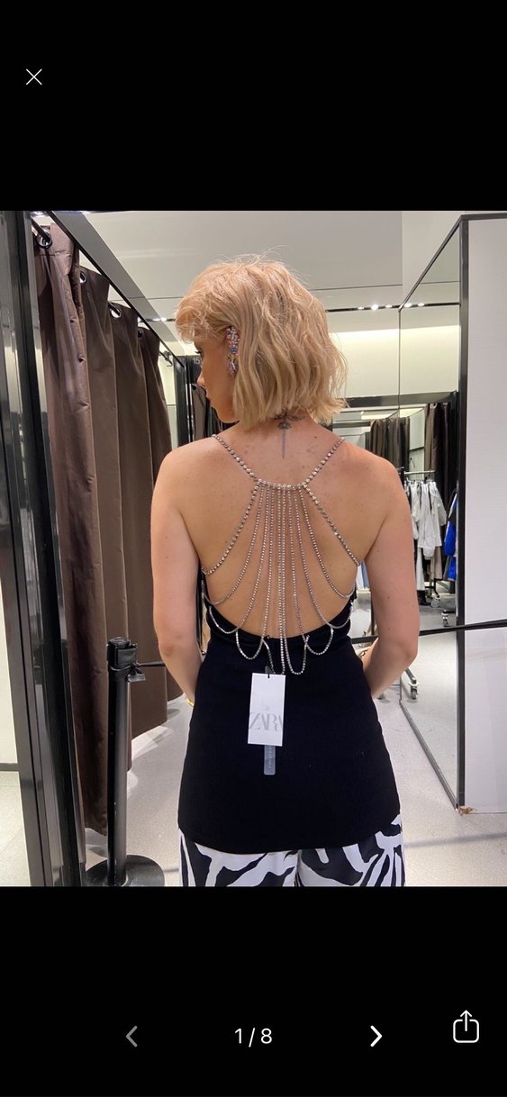 Zincir Detaylı Siyah Kadın elbise - Görsel 2