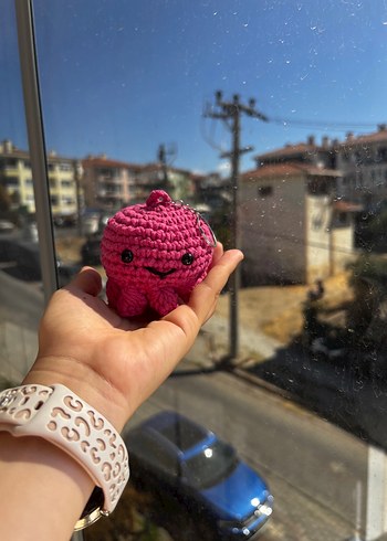 Pembe Örgü Kadın Anahtarlık