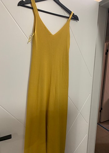 Mango Sarı MNG Kadın Elastik Triko elbise