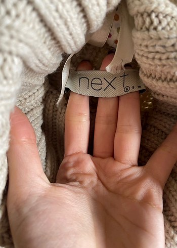 Bej Boğazlı Örgü Kadın Kazak - Görsel 3