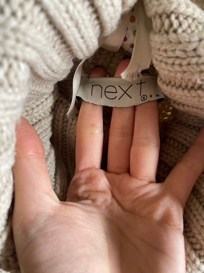 Bej Boğazlı Örgü Kadın Kazak - Görsel 3