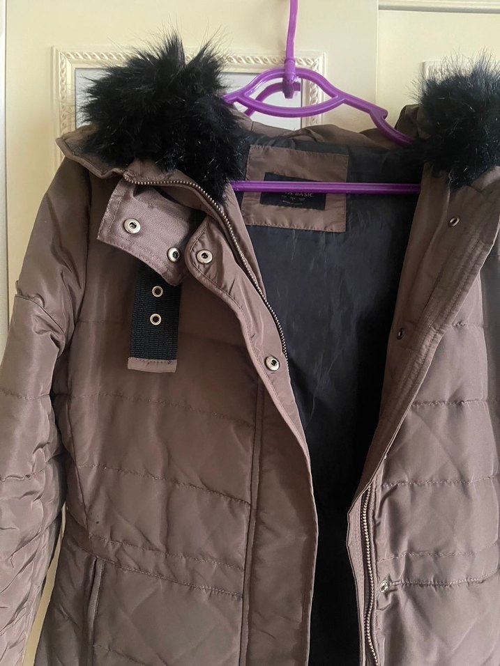 Kahverengi Kürklü Kadın Kış Montu - Görsel 2