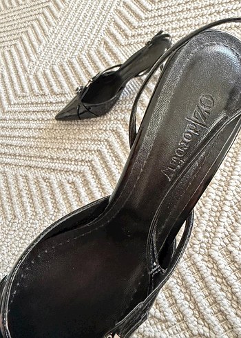 Klasik Siyah Yılan Desenli Stiletto - Görsel 5