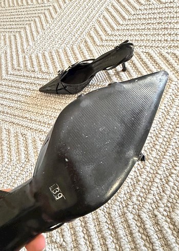 Klasik Siyah Yılan Desenli Stiletto - Görsel 4