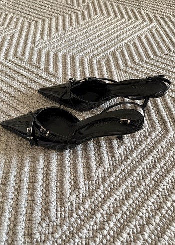 Klasik Siyah Yılan Desenli Stiletto - Görsel 3