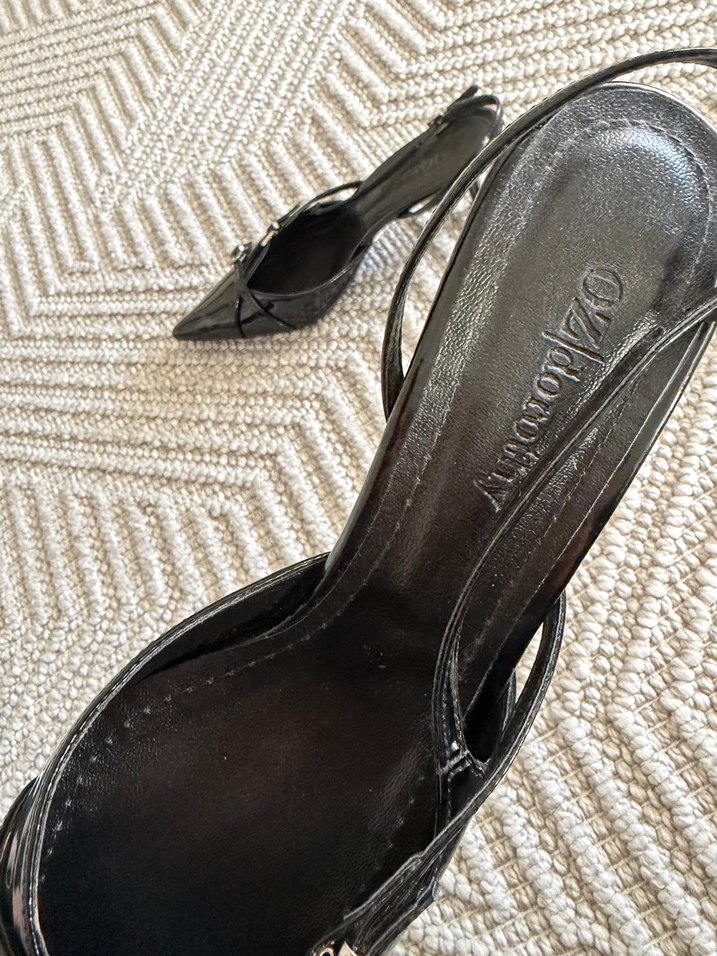 Klasik Siyah Yılan Desenli Stiletto - Görsel 5