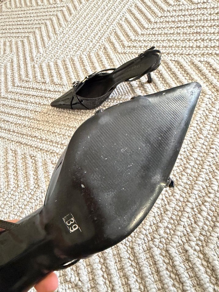 Klasik Siyah Yılan Desenli Stiletto - Görsel 4