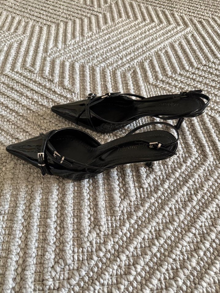 Klasik Siyah Yılan Desenli Stiletto - Görsel 3