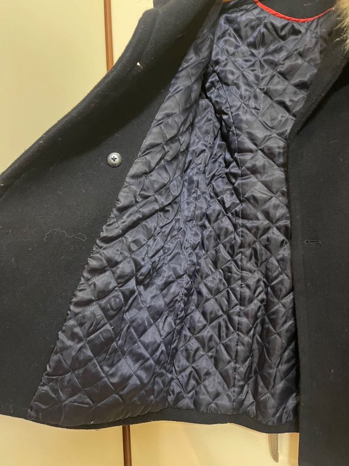 Gri Midi Kadın Kaban, Kürklü Yaka - Görsel 5