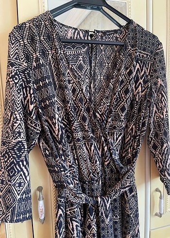 Bohem Tarz Midi Desenli Kadın tulum - Görsel 2