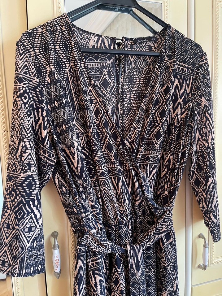 Bohem Tarz Midi Desenli Kadın tulum - Görsel 2