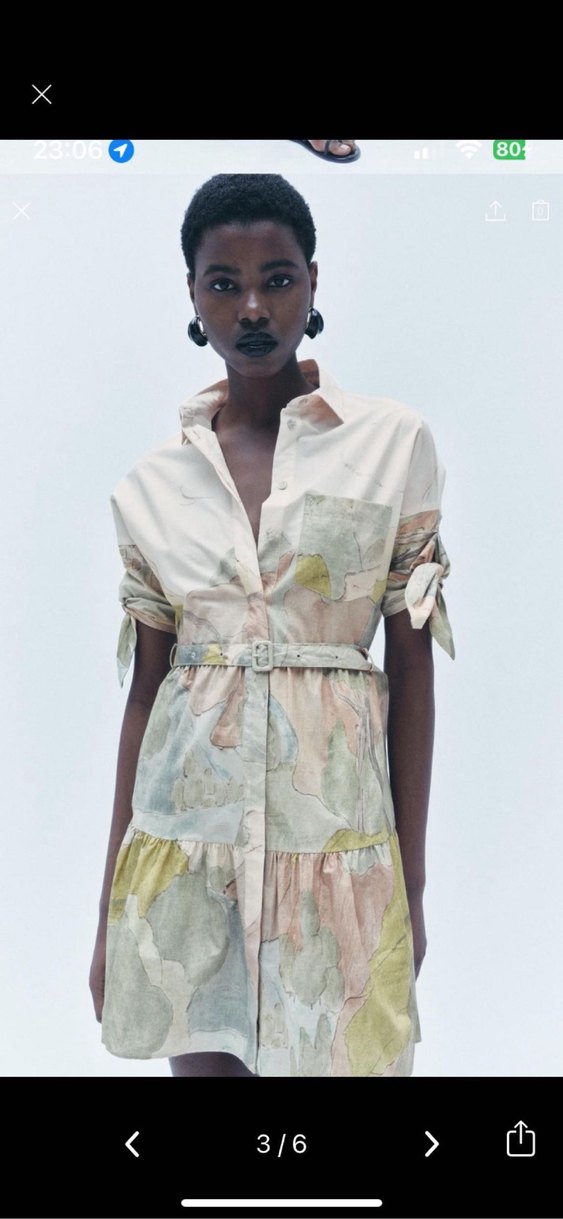 Bohem Renkli Mini Elbise - Görsel 3