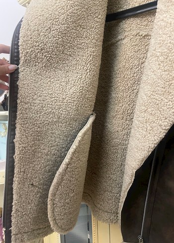 Kahverengi Kürklü Deri Kadın Ceket-Biker Mont - Görsel 4