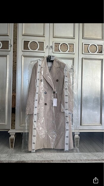 32 Beden camel Renk Mango oversize yün palto