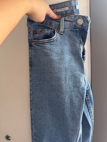 xs Beden Bershka straight cropped jean