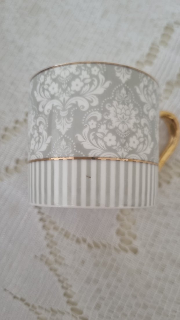 Karaca Gri Beyaz Seramik Kupa - Görsel 2