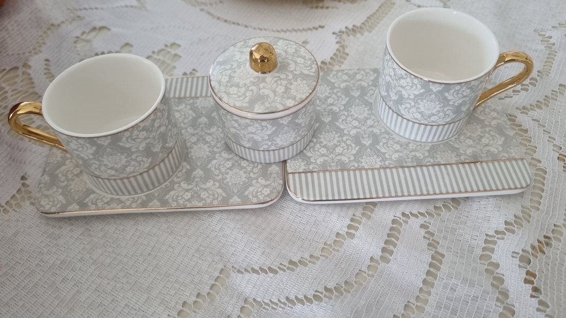 Karaca Gri Beyaz Seramik Kupa - Görsel 3