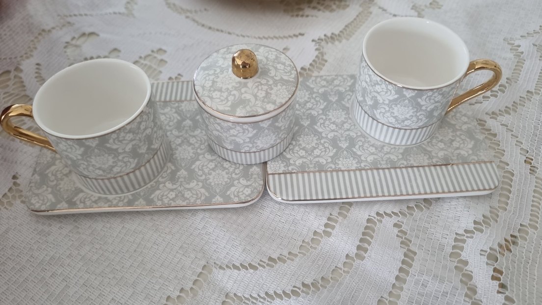 Karaca Gri Beyaz Seramik Kupa - Görsel 4