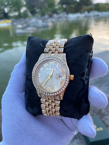 TAŞLI GOLD ROLEX SAAT ÇOK ŞIK ÇOK ÖZEL