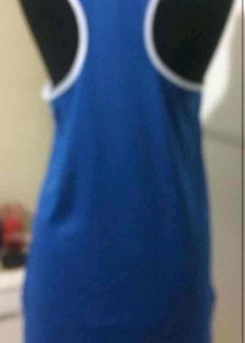 adidas Mavi Kadın Atlet Üst bir kes giyildi - Görsel 4