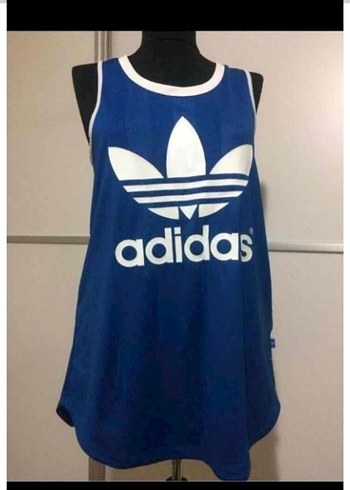 adidas Mavi Kadın Atlet Üst bir kes giyildi - Görsel 2