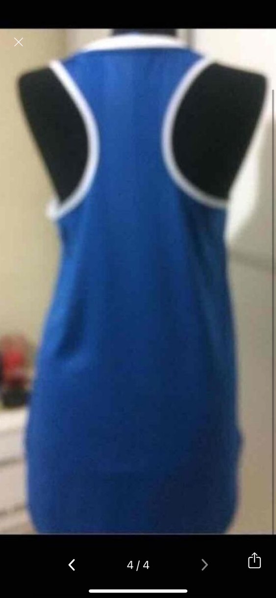 adidas Mavi Kadın Atlet Üst bir kes giyildi - Görsel 4