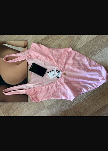 Versace Pembe Çiçekli Strappy Mayo - Görsel 3