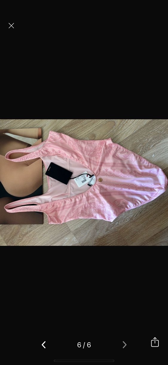 Versace Pembe Çiçekli Strappy Mayo - Görsel 3