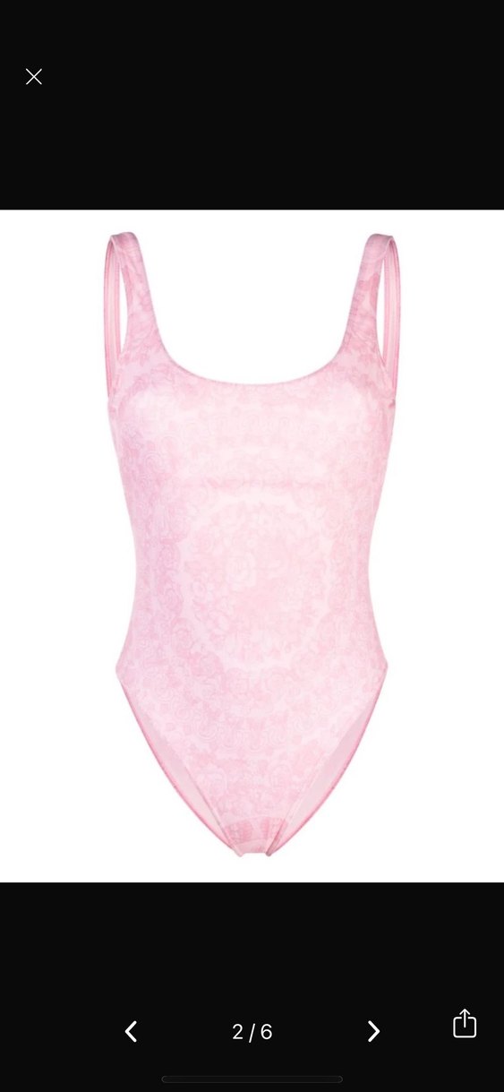 Versace Pembe Çiçekli Strappy Mayo - Görsel 2