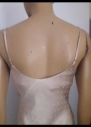 xs Beden H&M PUDRA jakarlı puantieli saten elbise