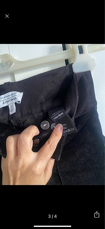 s Beden Kadife yüksek bel pantolon bir kes giyildi