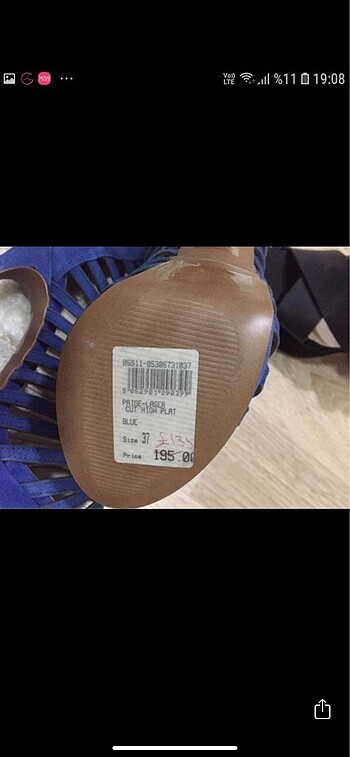 37 Beden Reiss süet sandalet etiketli