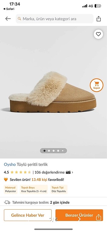 Oysho terlik kullanılmadı