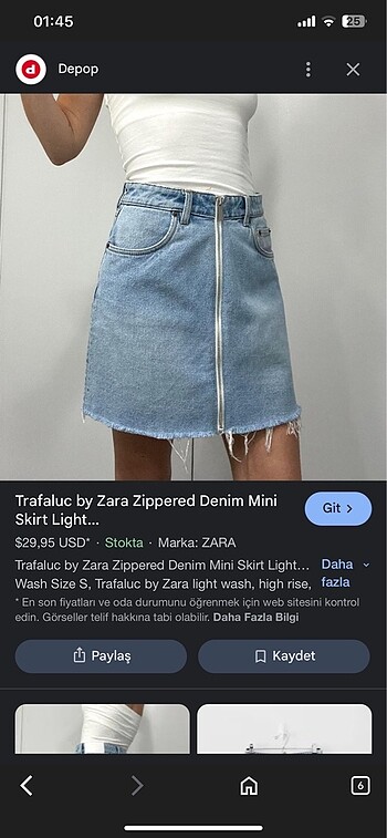 Zara kot etek bir kes giyildi evde