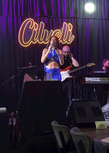 Mavi Drapeli Straplez Uzun Kadın Elbise - Görsel 8