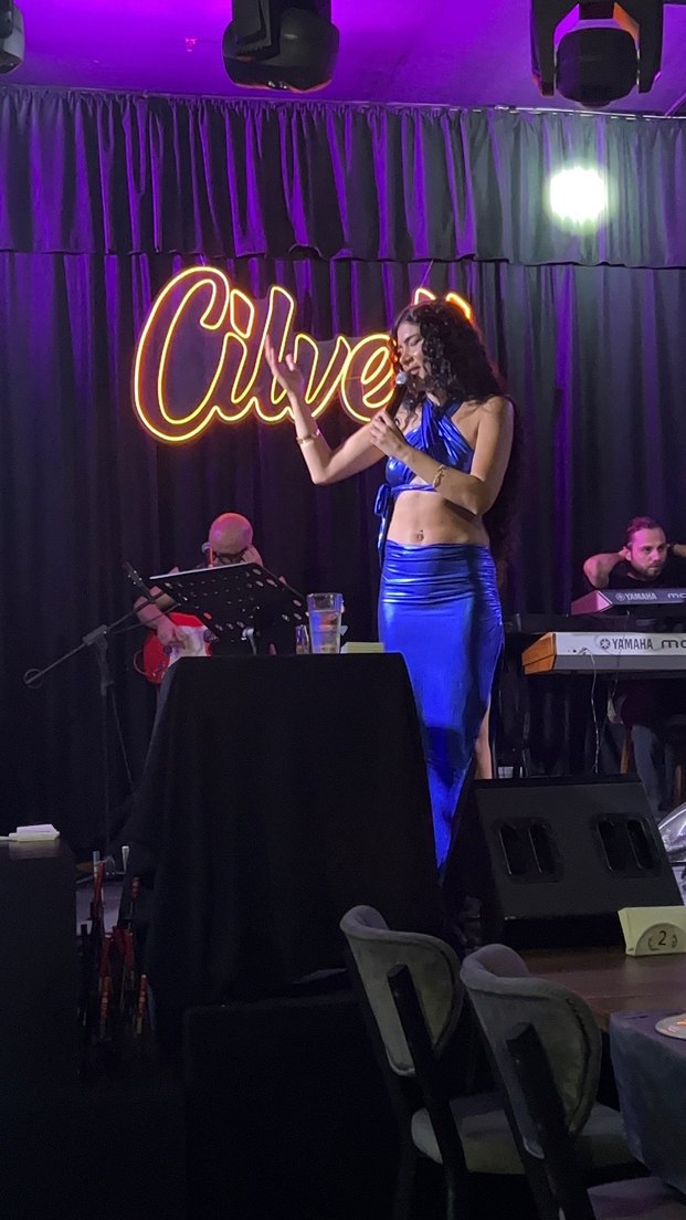 Mavi Drapeli Straplez Uzun Kadın Elbise - Görsel 3