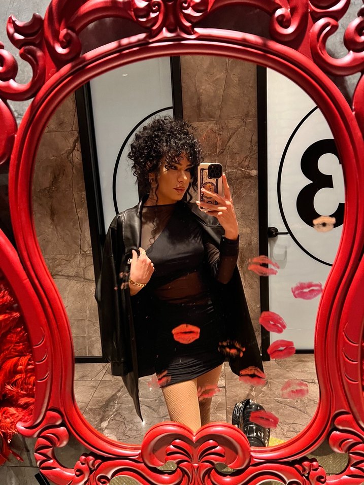 Siyah Tek Kollu Mini Parti Elbisesi - Görsel 5