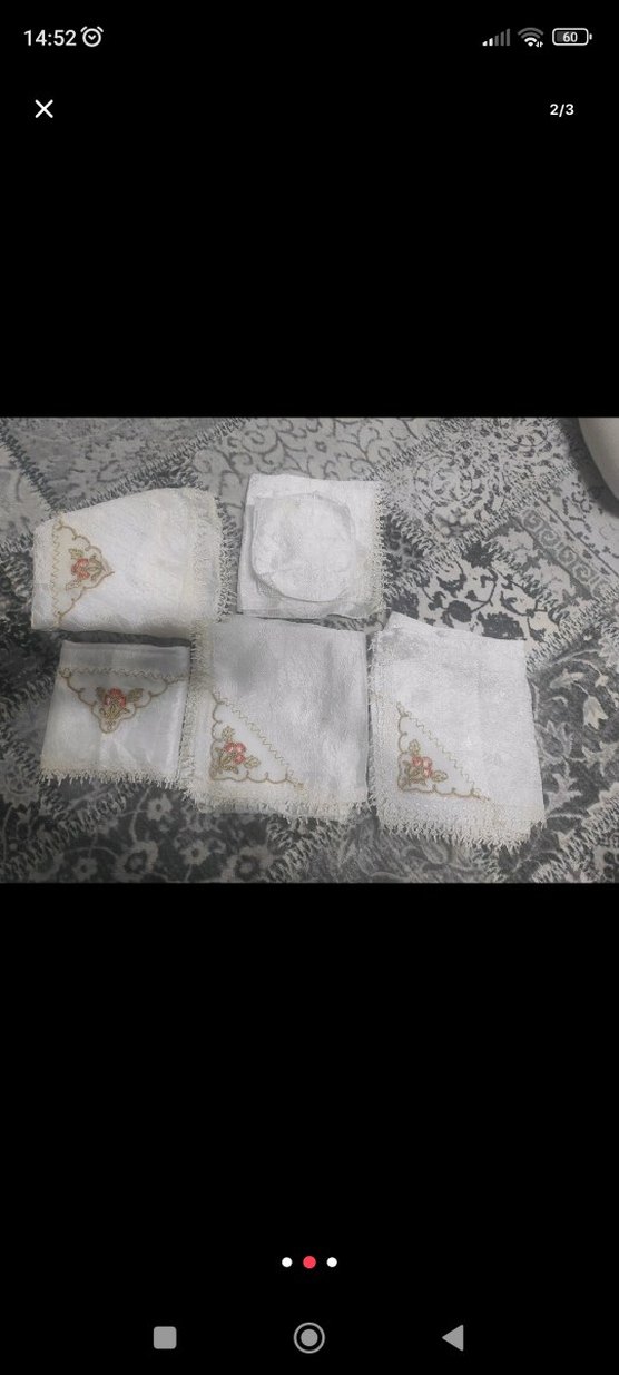 Nakışlı Beyaz Masa Örtüsü Seti - Görsel 2