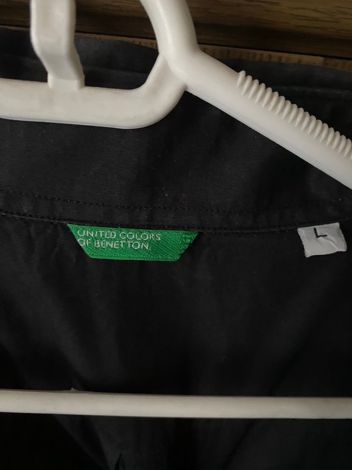 Düğmeli Siyah Keten Erkek Gömlek - Görsel 2