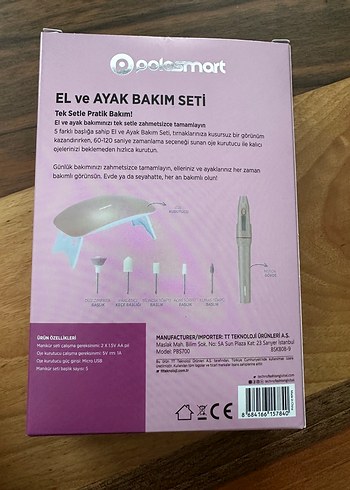  Beden UV Lambalı oje kurutuculu El ve Ayak Bakım Seti