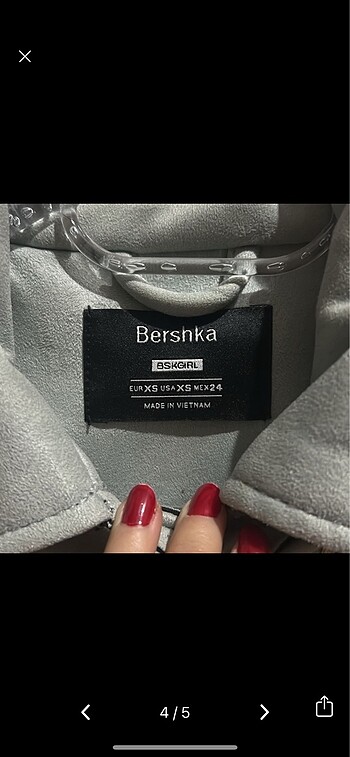 xs Beden gri Renk Bershka nubuk ceket