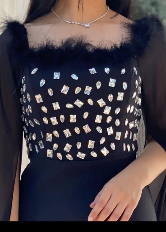 Siyah taşlı abiye  - Görsel 2