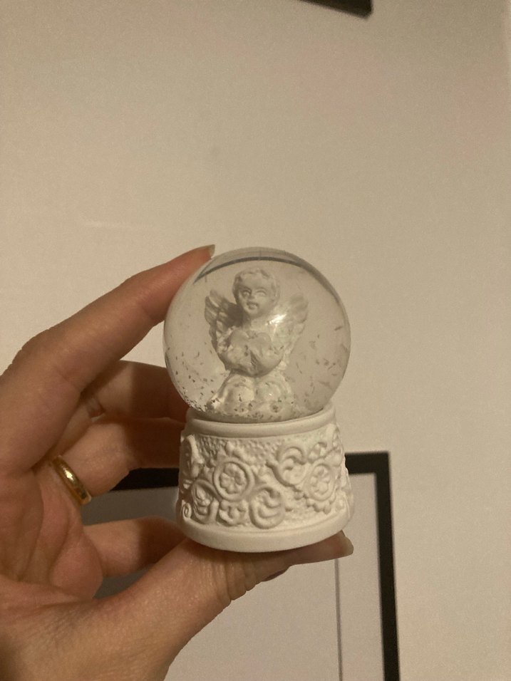 Beyaz Melek Figürlü Kar Küresi - Görsel 2