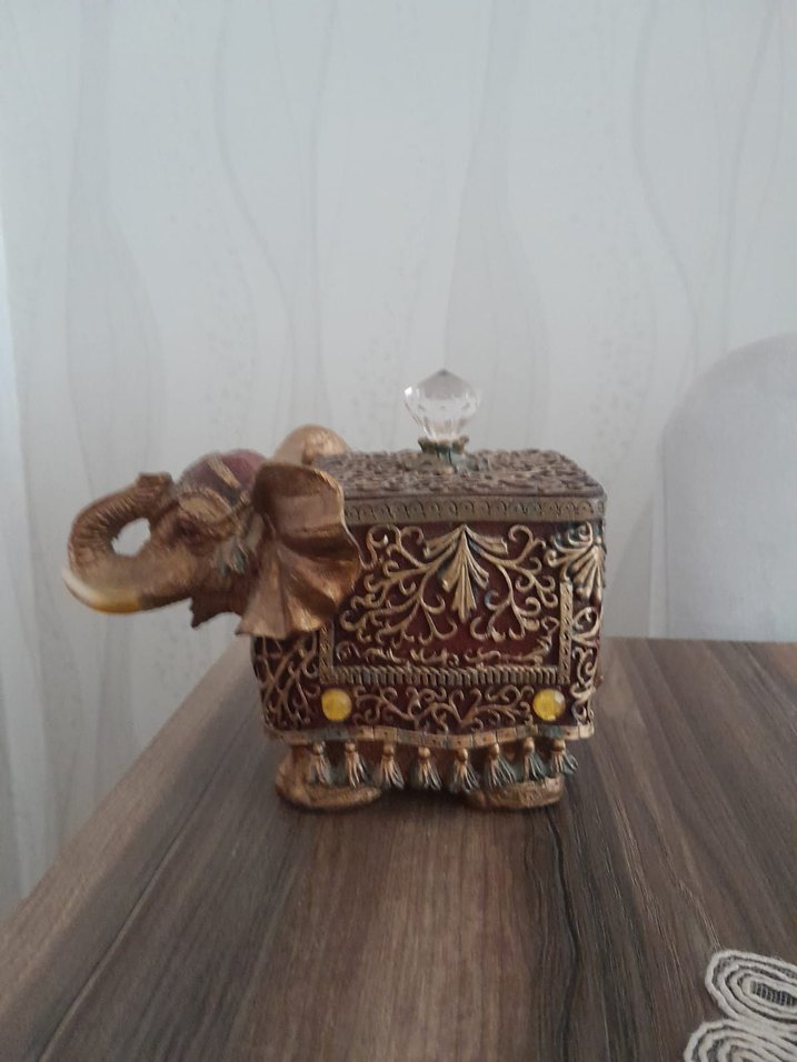 Kahverengi Fil Figürlü Dekoratif Kutu - Görsel 2