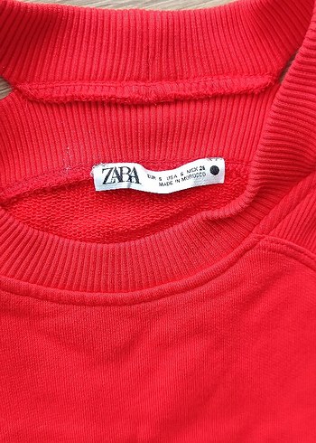 kadın s beden zara markaKırmızı Uzun Kollu Sweatshirt - Görsel 2