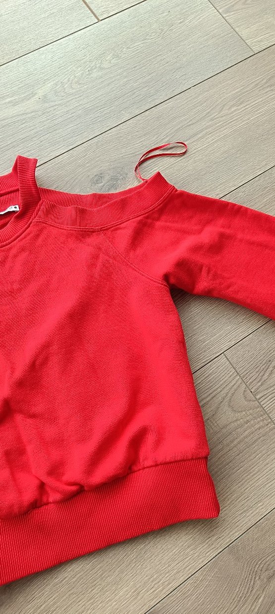 kadın s beden zara markaKırmızı Uzun Kollu Sweatshirt - Görsel 4