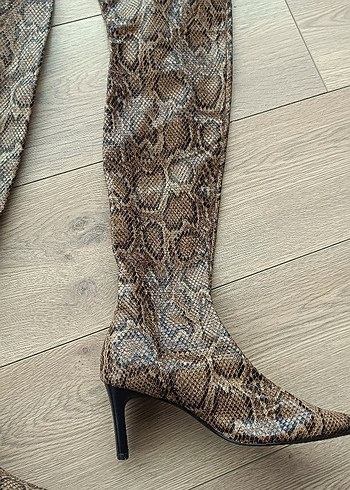Kadın Kahverengi Yılan Desenli Dizüstü Çizme mango - Görsel 3
