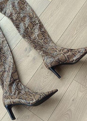 Kadın Kahverengi Yılan Desenli Dizüstü Çizme mango - Görsel 2