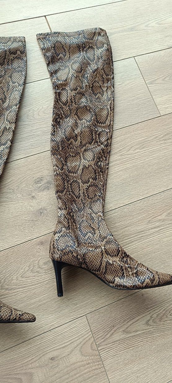 Kadın Kahverengi Yılan Desenli Dizüstü Çizme mango - Görsel 3